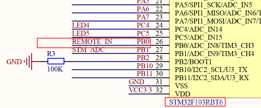 红外接收头与STM32的连接