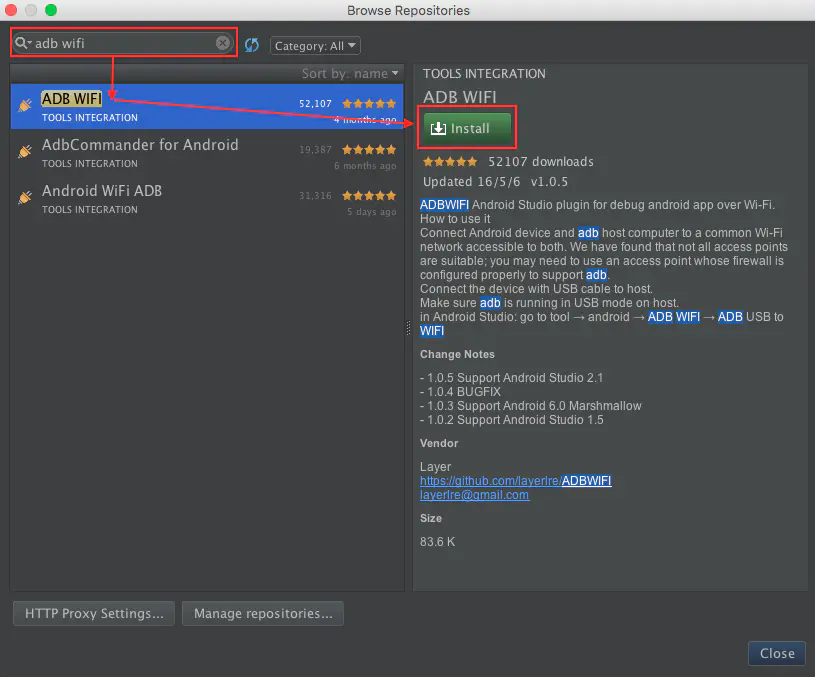 Android studio wifi подключение