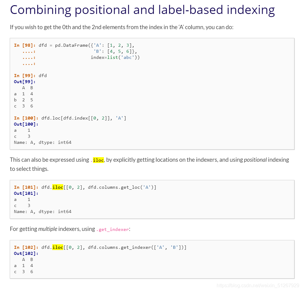 Difference between loc() and iloc() in Pandas DataFrame_# take() does ...