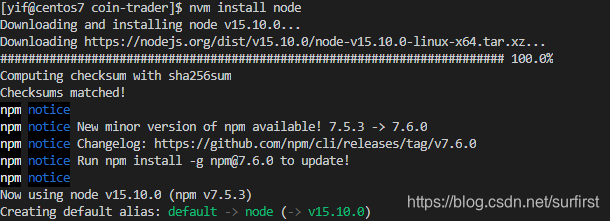 nvm install node