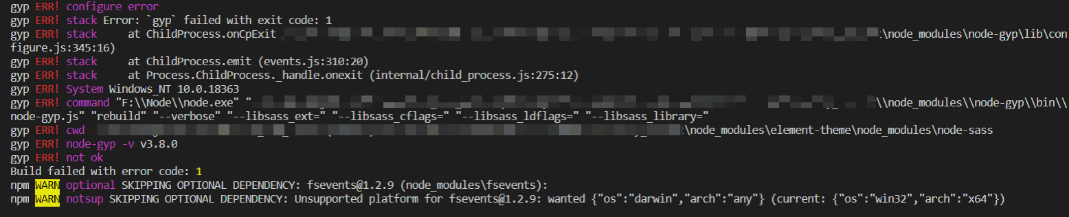 node-gyp ERR! stack Error: `gyp` failed with exit code: 1 · Issue #2025 ·  nodejs/node-gyp · GitHub