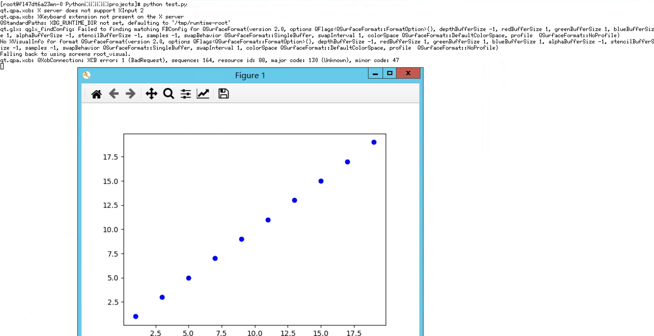 [Linux]docker拉取的Centos8命令行界面（无GUI）通过Xmanager5运行Python程序显示matplolib图片
