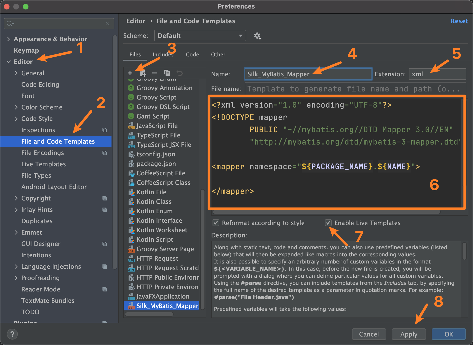 intellij idea中创建mybatisxml模板