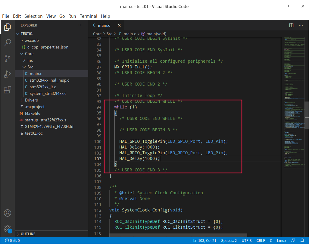 Linux下使用VSCode,GCC,OpenOCD实现STM32一键编译烧录调试（STM32CubeMX篇）_openocd Program ...