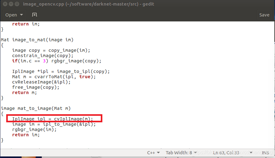 ‘cvMat’ to nonscalar type ‘IplImage {aka _IplImage}’ requested