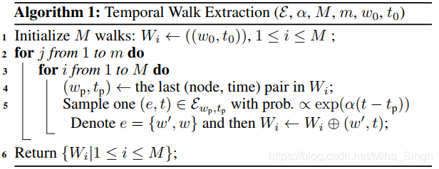 Temporal Walk Extraction Algorithm