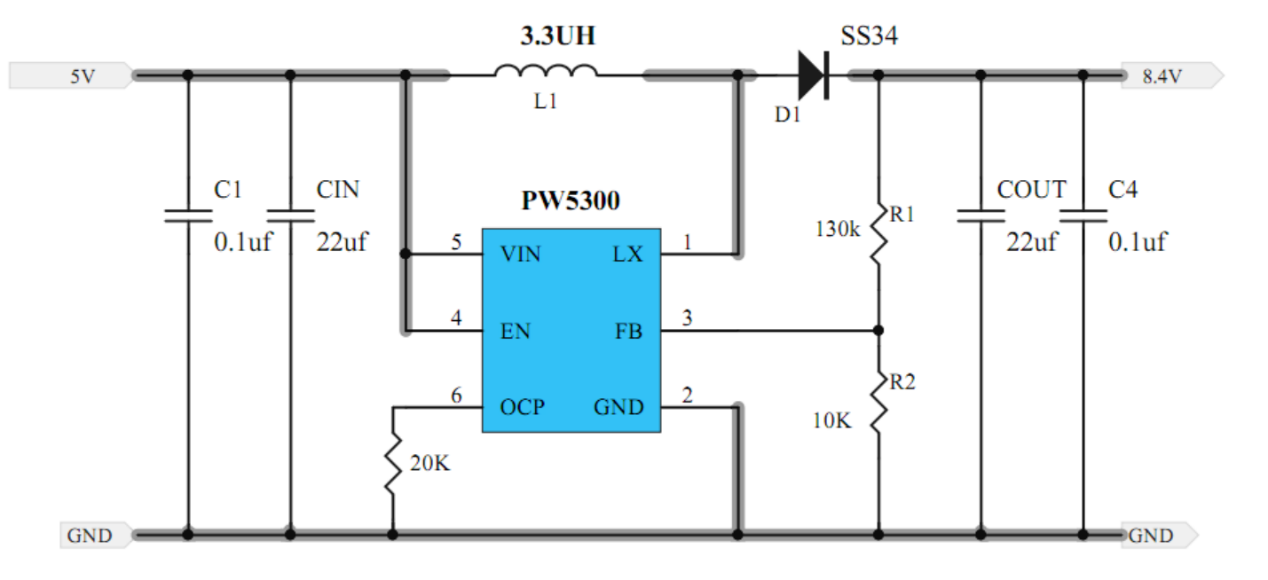 5v升压84v5v升压74v电路图的充电芯片