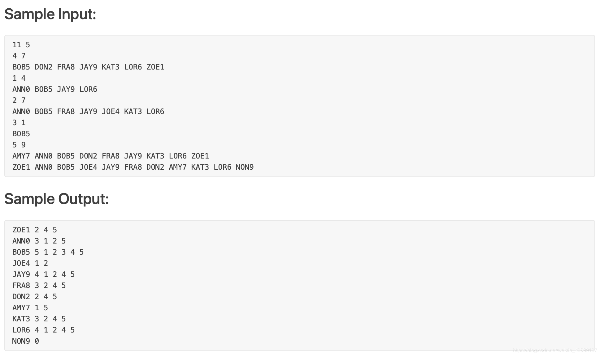 PAT甲级-不定长vector、stl类型-1039 Course List for Student解题思路