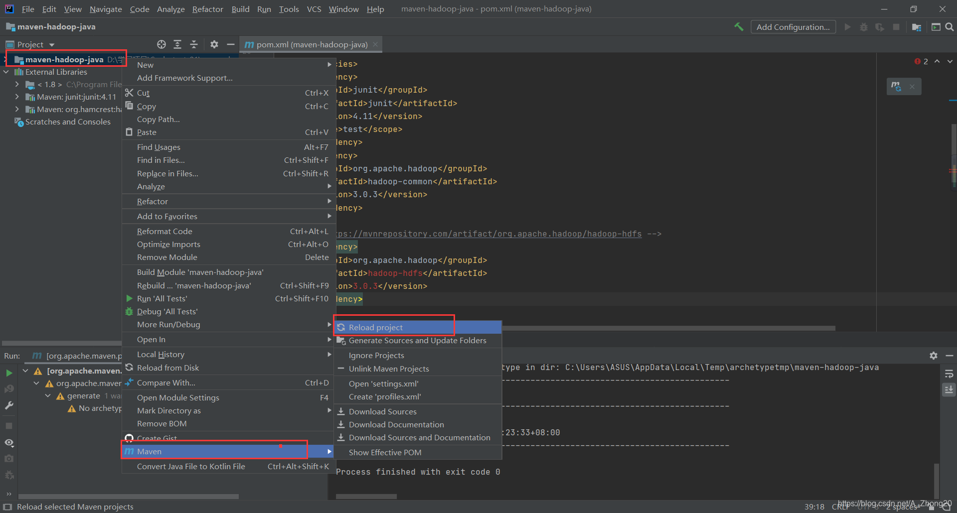 Hadoop——使用idea+maven开发java-hadoop项目