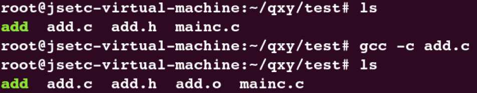 gcc -c add.c