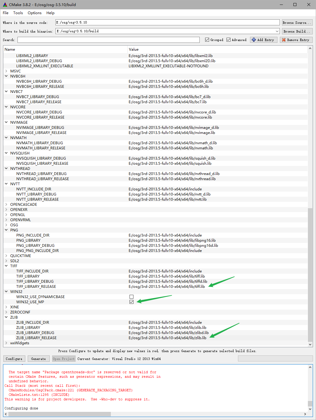 osg学习历程（6）—Win10 编译基于 VS2013 X64 的 osg3.5.10 及其 chm 帮助文档