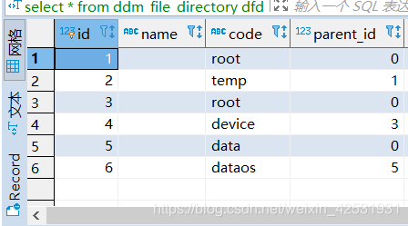 code和parent_id