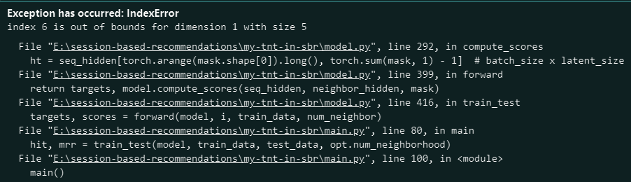 “Assertion `index ＞= -sizes[i]  index ＜ sizes[i]  “index out of bounds“` failed.” 解决方法