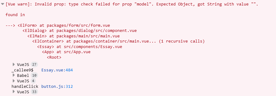 invalid-prop-type-check-failed-for-prop-model-expected-object-got-string-with-value