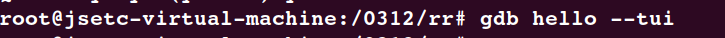 gdb hello -- tui