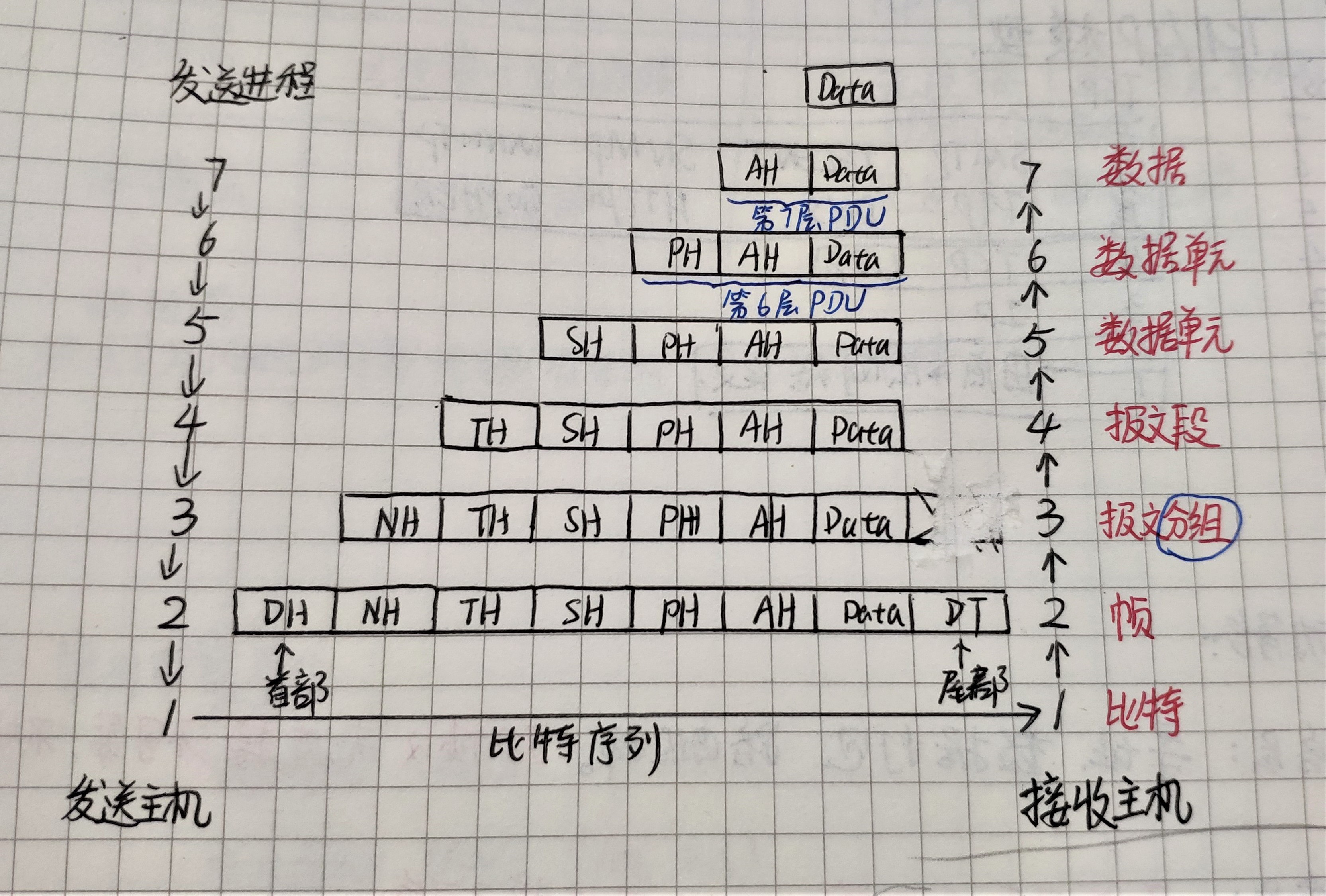 OSI模型的数据传输过程