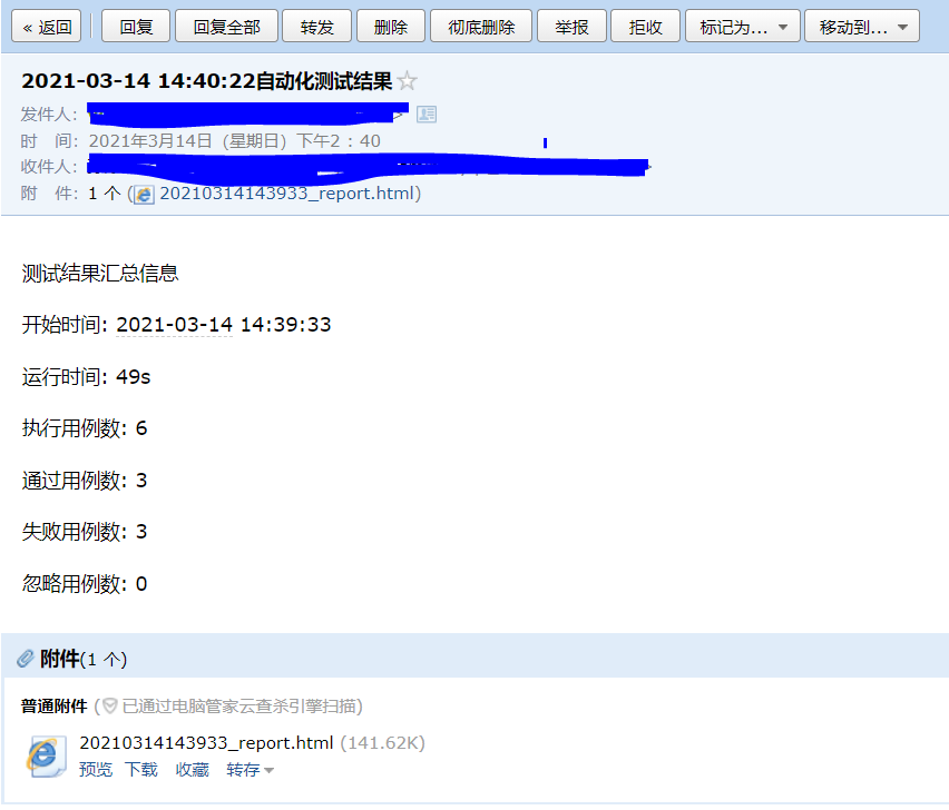 测试报告邮件