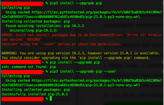  ERROR Could Not Install Packages Due To An EnvironmentError Errno 