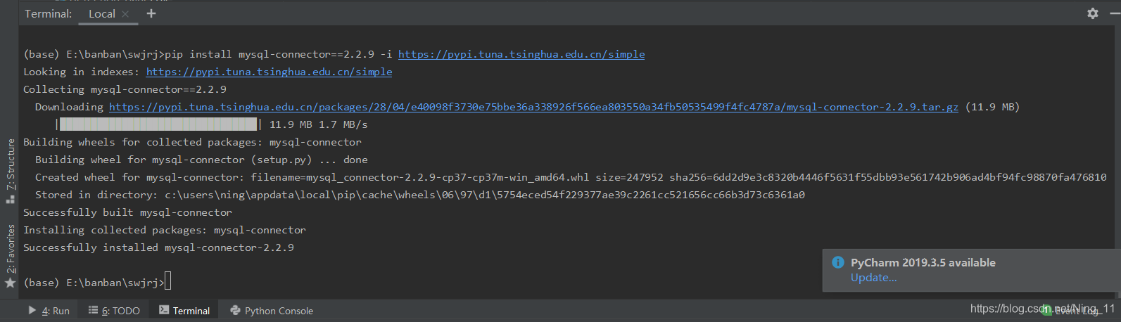 python 安装mysql.connector(最新版的)_pycharm安装mysql-connector模块-CSDN博客