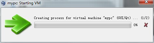 Creating process for virtual machine “CetOS“