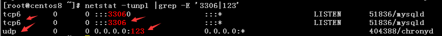 远程开放端口TCP3306和UDP123