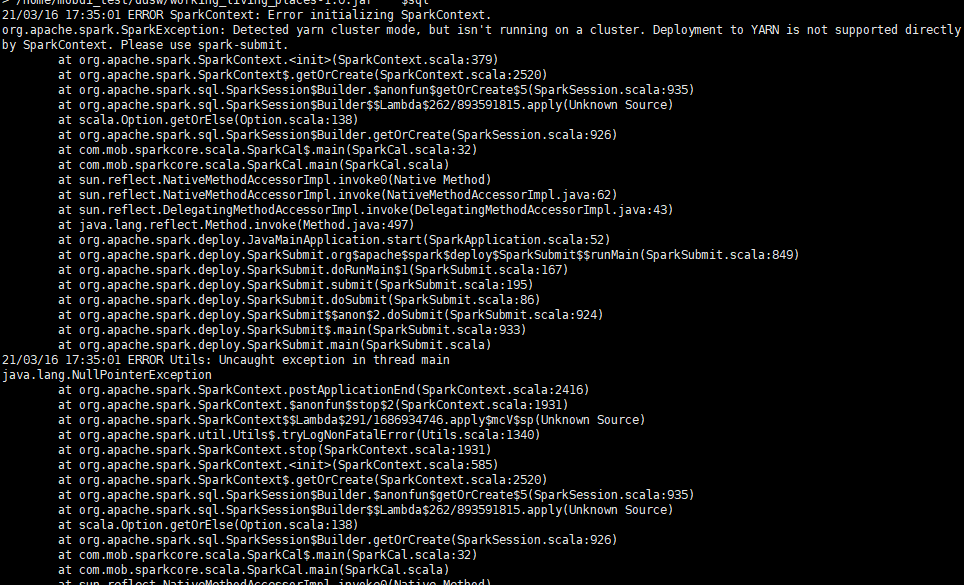 Detected yarn cluster mode, but isn‘t running on a cluster. Deployment