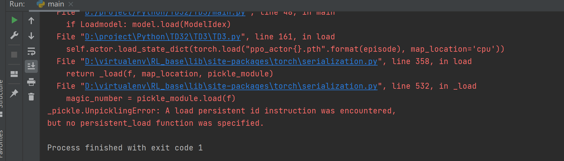 _Pickle.unpickLingerror a load personistent id instruction Was