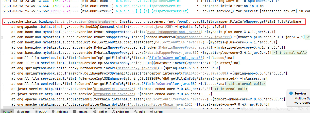 MyBatis-Plus Property ‘mapperLocations‘ was not specified.  和  Invalid bound statement (not found)