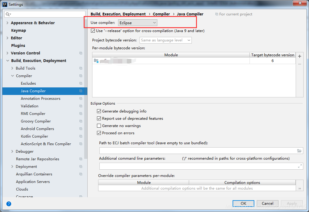 Use compiler设置成Eclipse