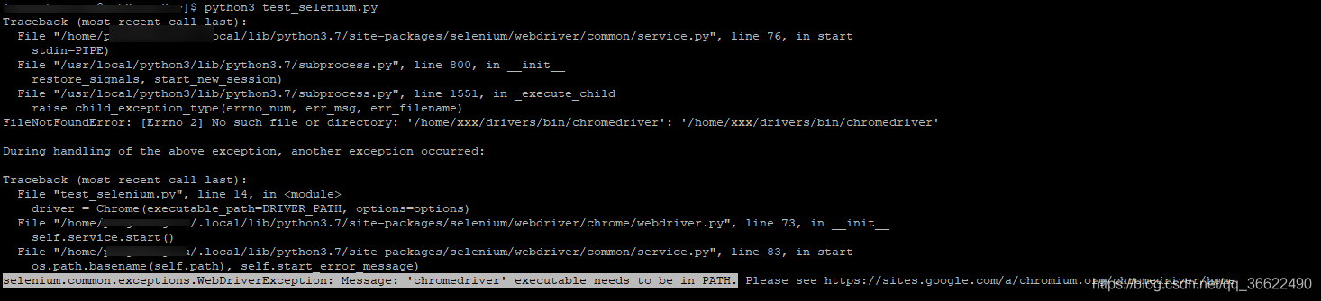Centos中Webdriverexception: Message: 'Chromedriver' Executable Needs To Be  In Path_†徐先森®的博客-Csdn博客