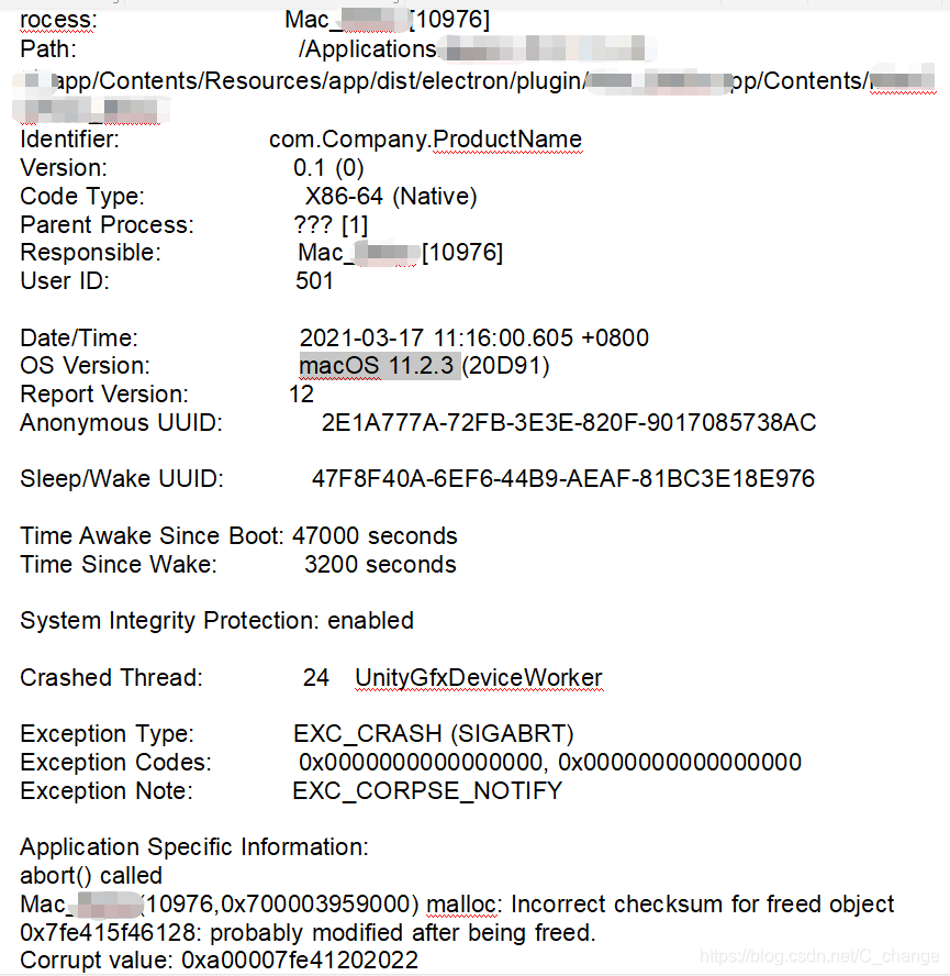 Mac平台关于unitygfxdeviceworker的闪退问题 C Change的博客 Csdn博客