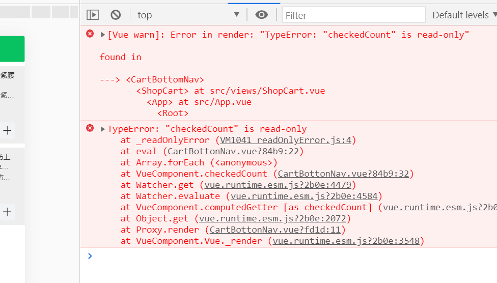 Vue报错[Vue warn]: Error in render: “TypeError: “checkedCount“ is read-only“