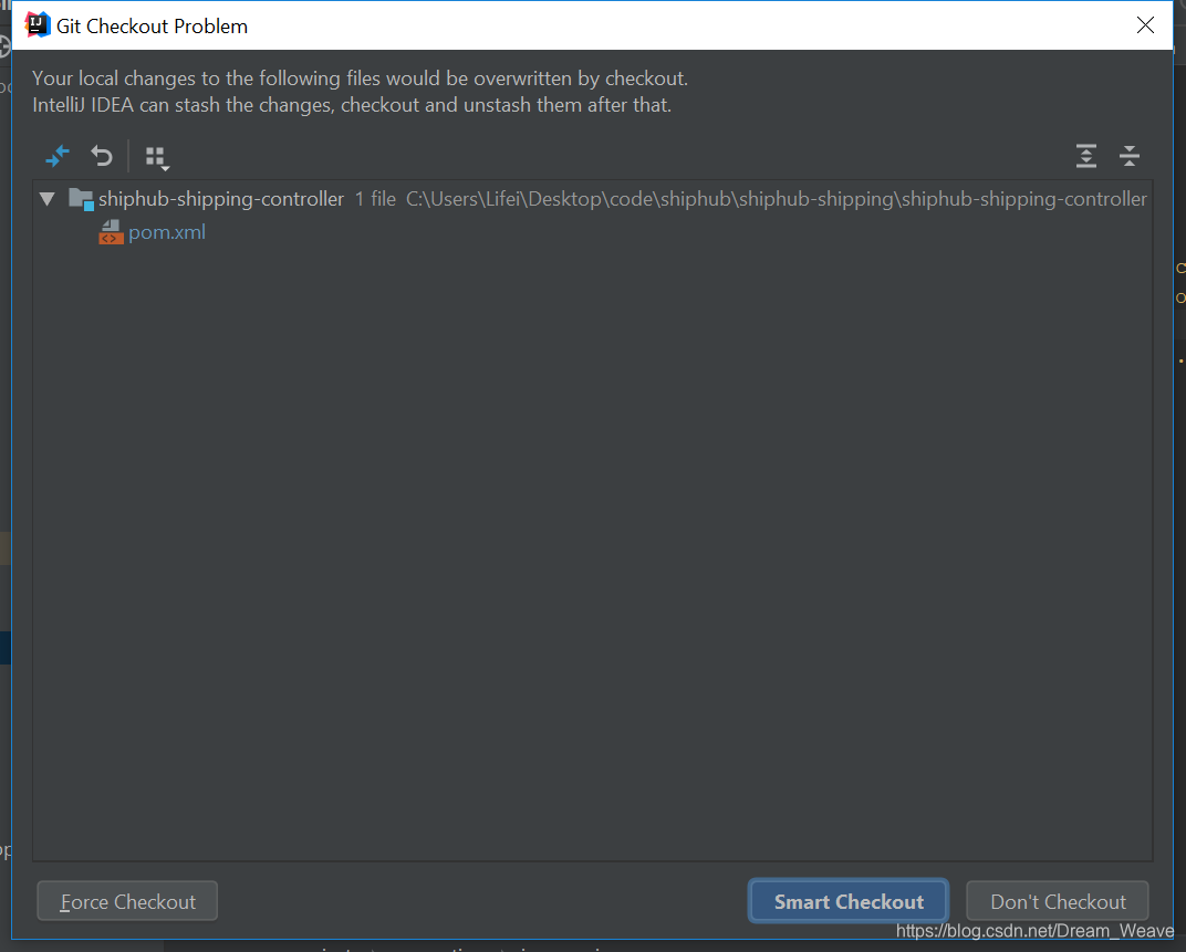Git Smart Checkout Force Checkout