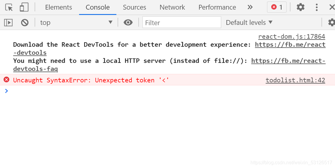 【React】:Uncaught SyntaxError: Unexpected token ‘<‘ 这种错误怎么解决???_react报错 ...