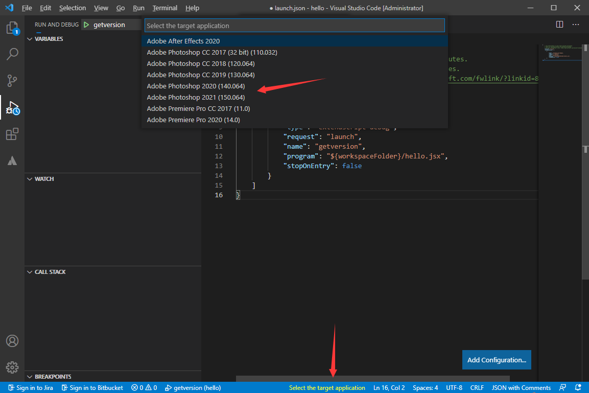 Visual Studio Code支持ExtendScript的Adobe应用程序中调试_extendscript debuggerCSDN博客