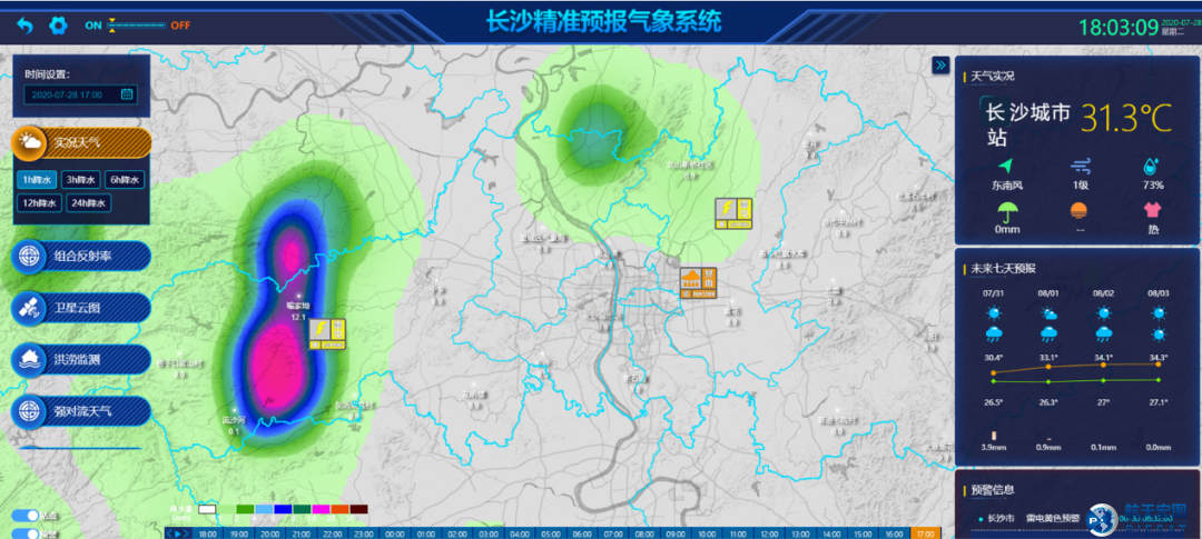 天气实况大屏展示