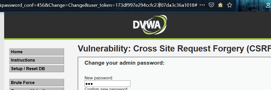 DVWA Cross Site Request Forgery (CSRF)   -------WP