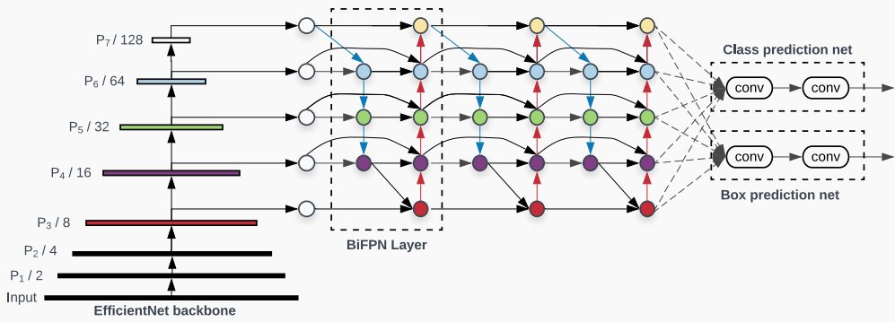 图1 EfficientDet结构图