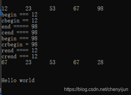 array学习之迭代器begin, end, cbegin, cend, rbegin, rend, rcbegin, rcend_c ...