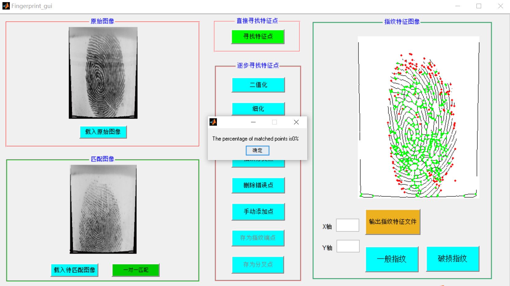 【指纹识别】指纹识别匹配门禁系统【含GUI Matlab源码 587期】