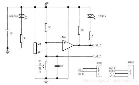 图4-2 光敏电阻传感器原理图