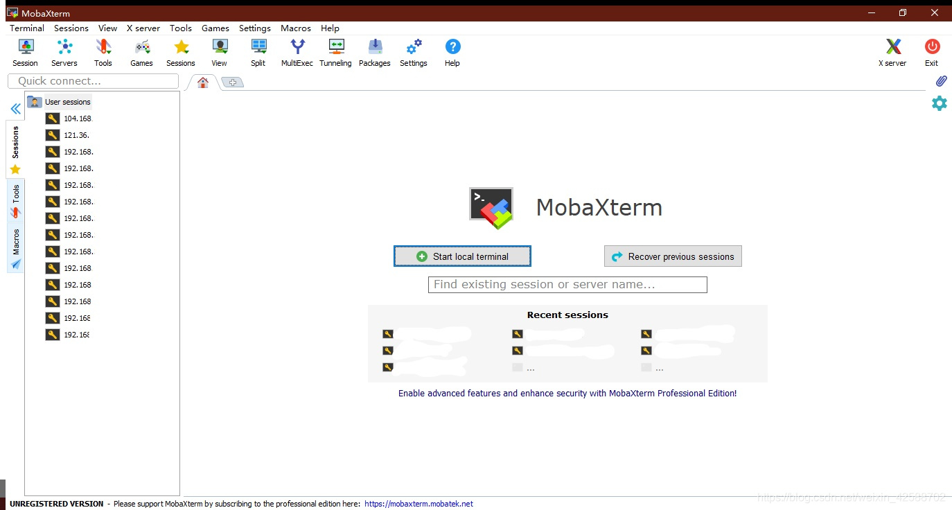 MobaXterm主界面