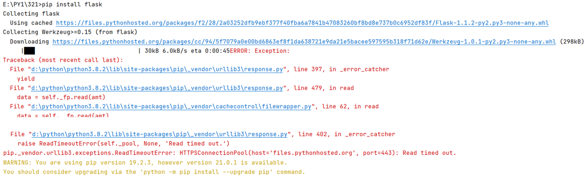 PIP Problem: Warning: You are using Pip Version 19.2.3, However Version ...