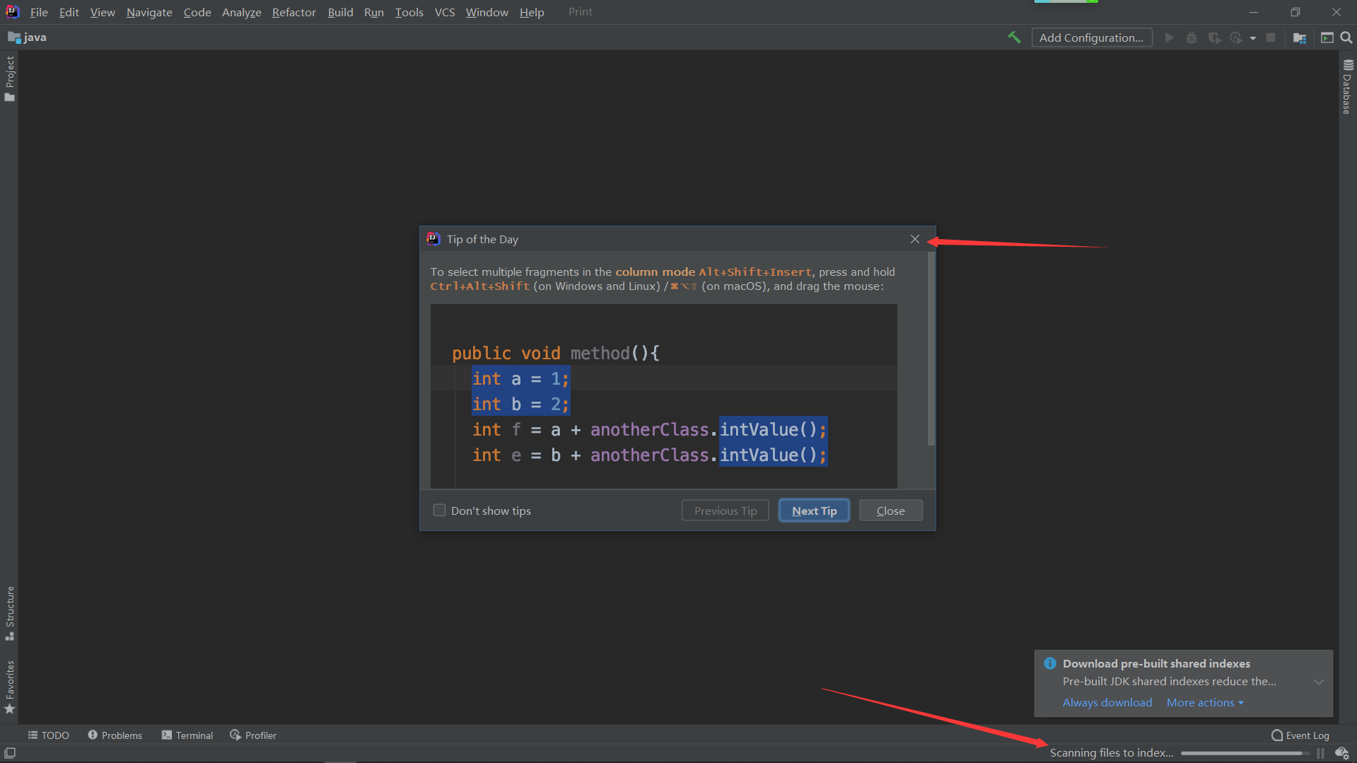 首先关闭提示窗口然后等待程序自动检索配置