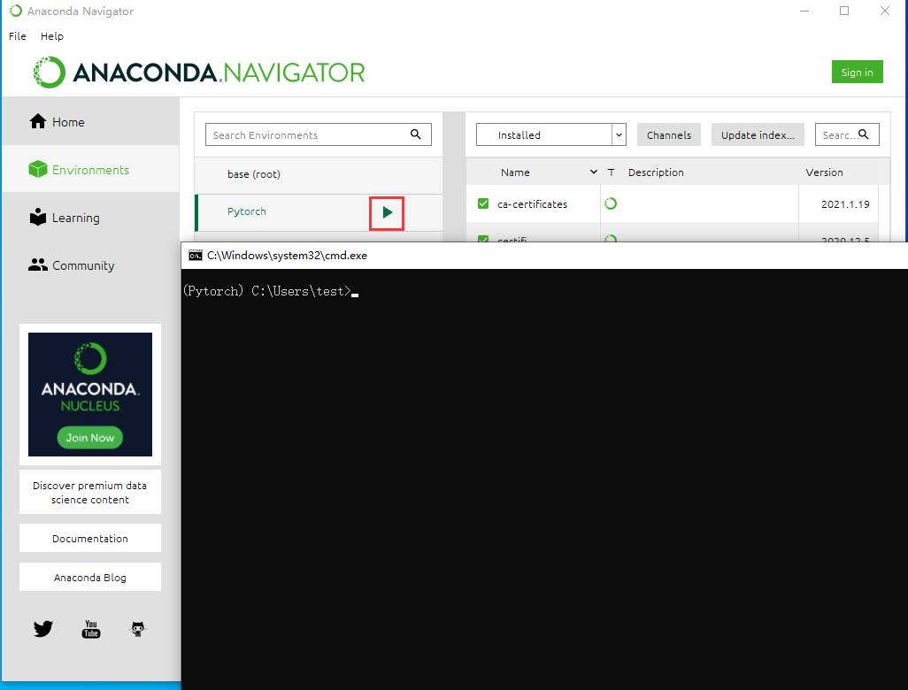 pytorch安装与配置