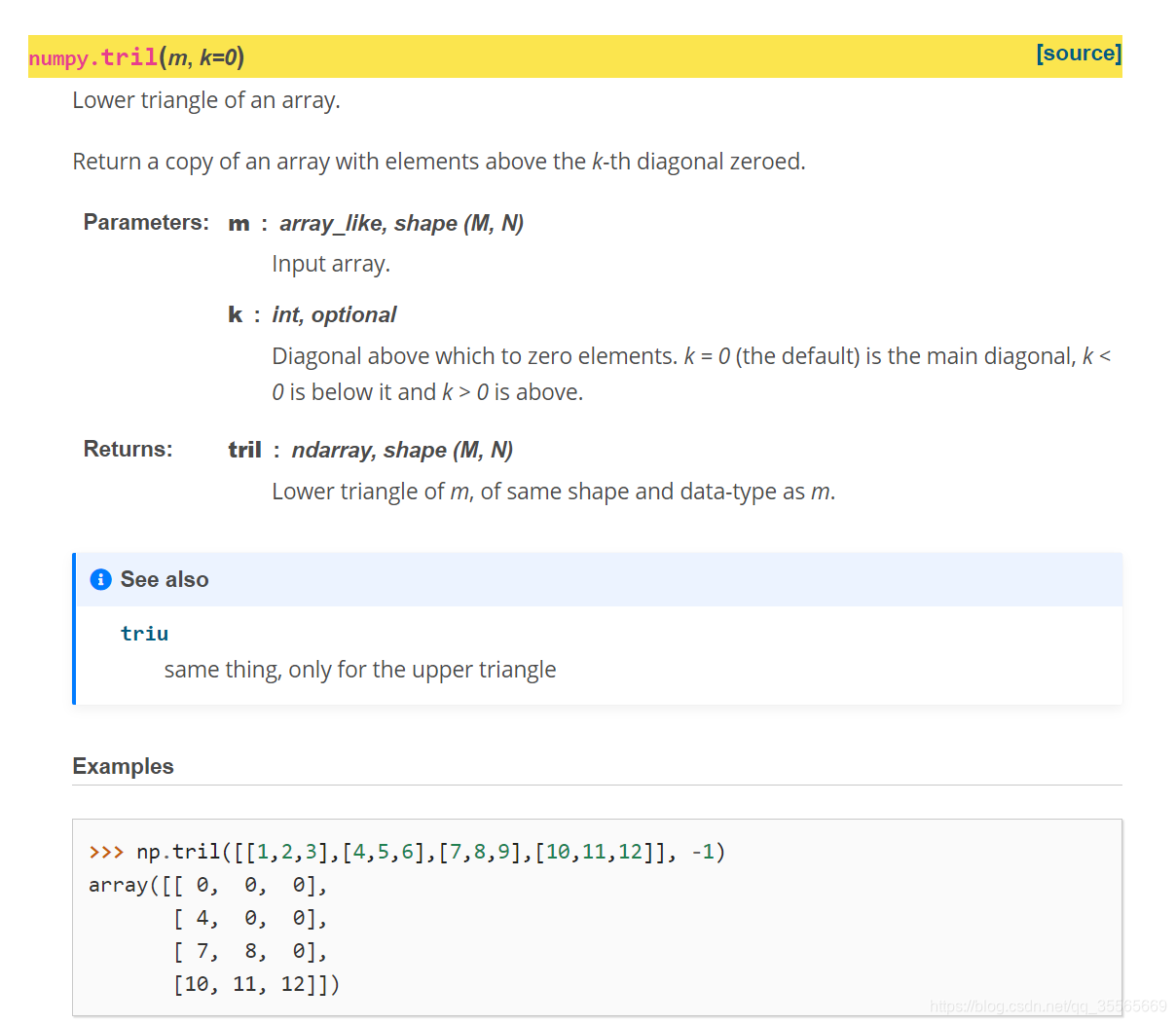 Numpy返回上下三角矩阵 Grack Skw的博客 Csdn博客 Numpy 上三角矩阵