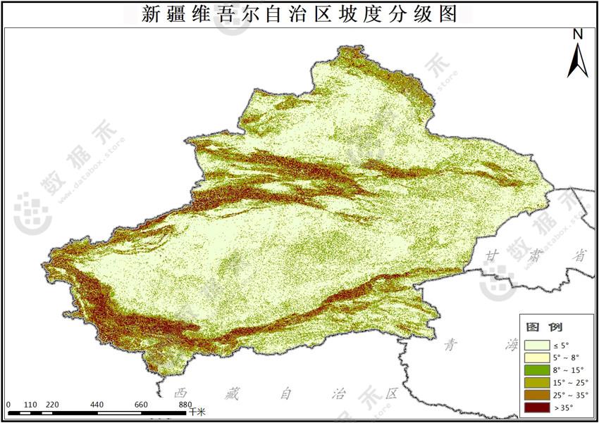 新疆维吾尔自治区坡度数据