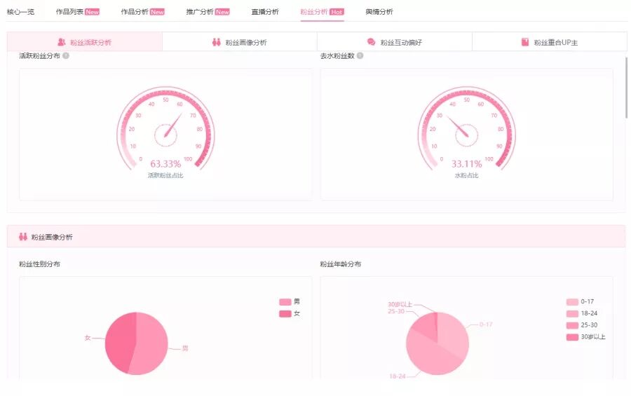 粉丝画像 ,数据来源:飞瓜数据b站版