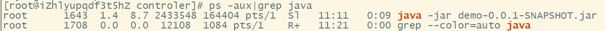 ps -aux|grep java