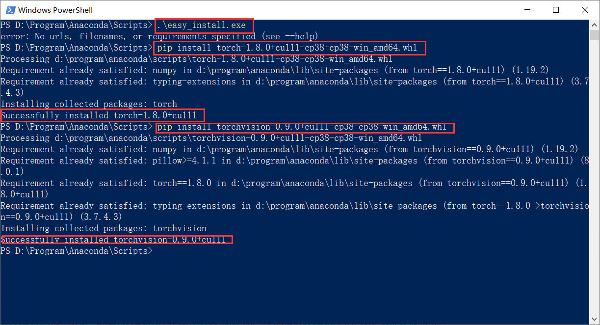 Windows快速安装Torch1.8.1+torchvision0.9最新教程_安装 torch torchvision windows